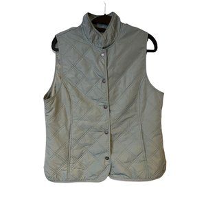 Liz Golf Quilted Vest Womens Medium Outdoors Snap Closure Green New Without Tag